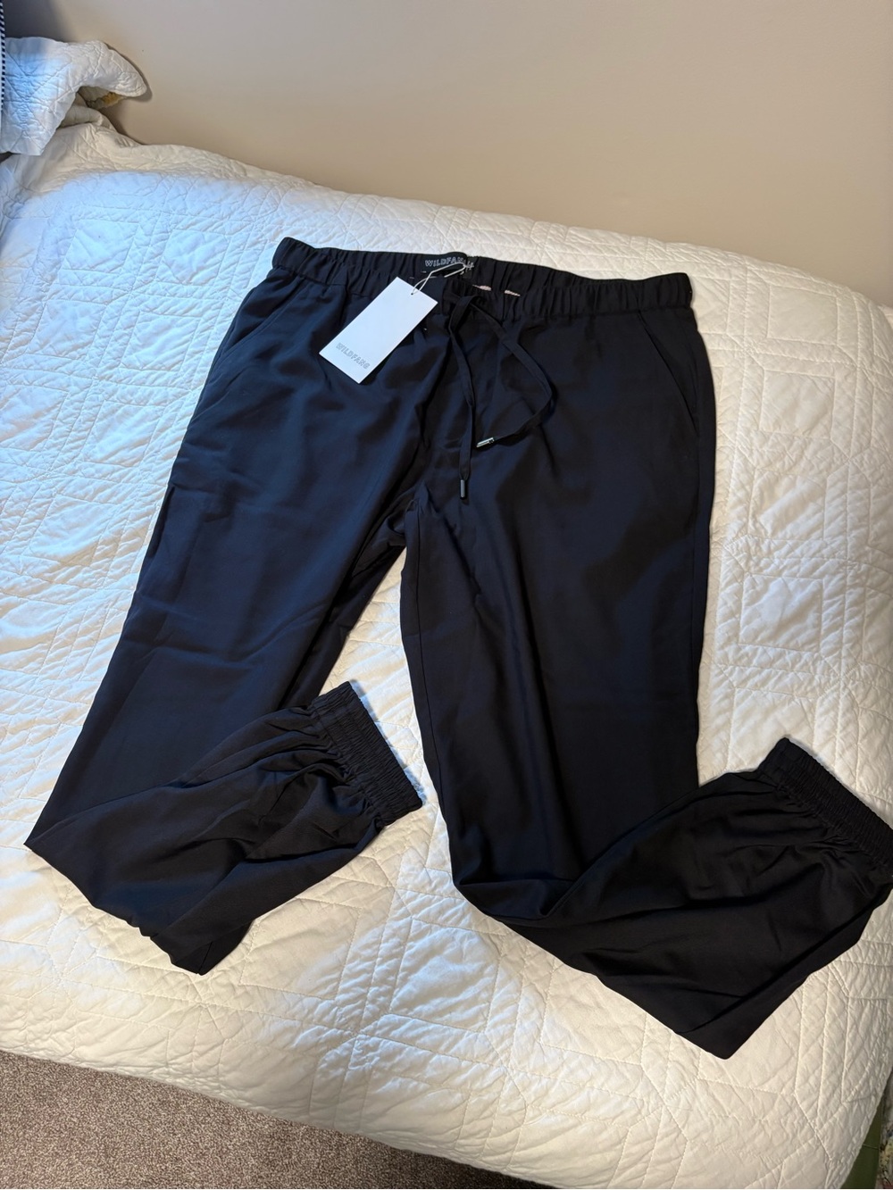 WILDFANG Black Jogger Pants Pull On Drawstring XL NWT